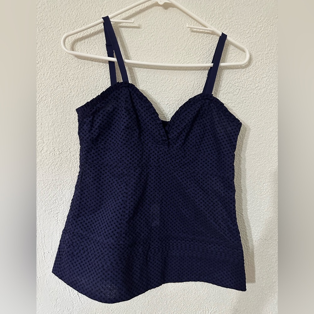 Marc By Marc Jacobs Top Women Navy Eyelet 100% cotton Sleeveless NWT Size 4